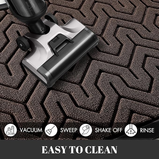Yimobra 72x24 Indoor Outdoor Runner Rug, Heavy-Duty Waterproof Entrance Mat for High Traffic Areas, Commercial Grade Welcome Door Mat, Easy Clean, Brown