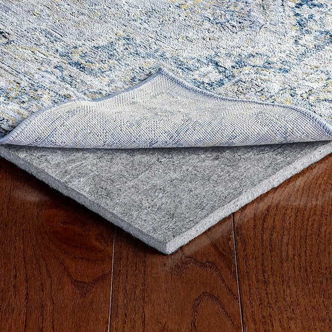 RUGPADUSA - Dual Surface - 5'x7' - 1/2" Thick - Felt + Rubber - Non-Slip Backing Rug Pad - Adds Comfort and Protection - for Hard Surface Floors