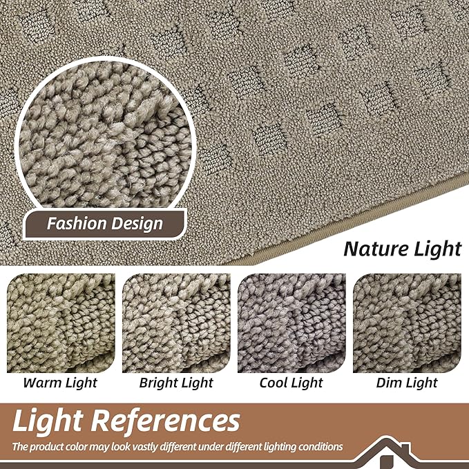 BEQHAUSE Waffle Door Mats Indoor 32"x48", Dog Mat for Muddy Paws Absorbent and Dirt Resist Floor Mats Non-Slip Washable Rugs for Entryway, Welcome Mat for Front Back Door, Muddy Wet Shoes, Beige