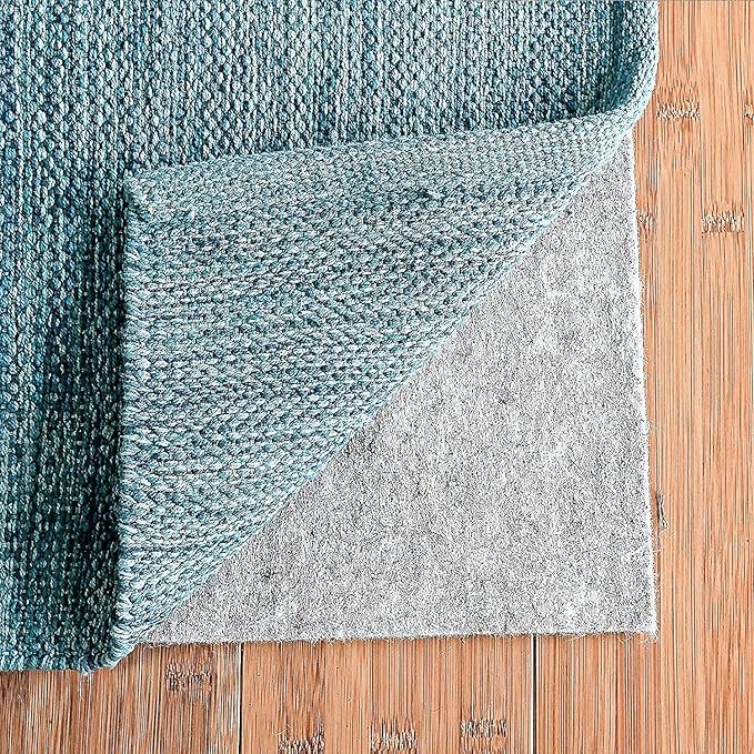 RUGPADUSA - Dual Surface - 4' Round - 1/4" Thick - Felt + Rubber - Non-Slip Backing Rug Pad - Safe for All Floors