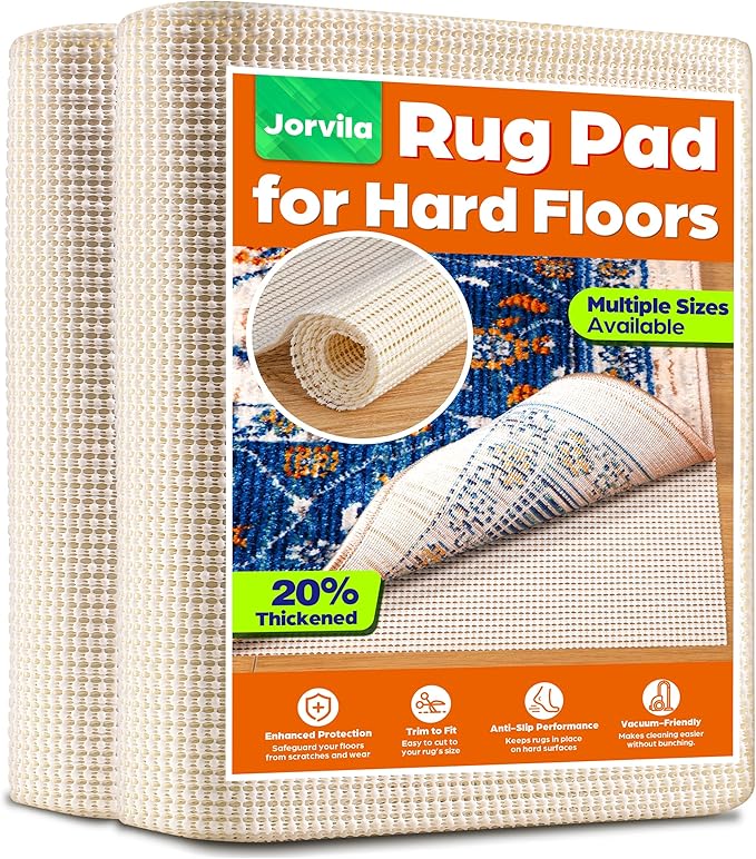 Non-Slip Rug Pad Gripper 3x10 Feet, Anti Skid Mat for Kitchen Hallway Runner Rug, Keep Rugs in Position and Safe, Thick Cushioned Carpet Pad for Hardwood Floors Protection