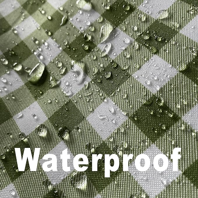 Classic Gingham Tablecloth Fabric - Oblong 58x120 Water Resistant Chequered Pattern Table Cloth for Indoor/Outdoor Use - Tabletop Cover for Birthday, Picnics, Gardens, and Parties