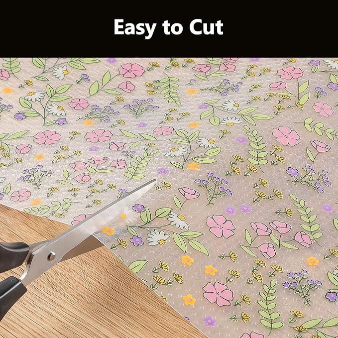 INNOLITES Non-Slip Shelf Liner – Cabinet & Drawer Liner Non-Adhesive – Waterproof Oil-Proof – Durable EVA with Floral for Kitchen Cabinets Refrigerator – BPA-Free, Easy to Cut 17.7" x 78.7"