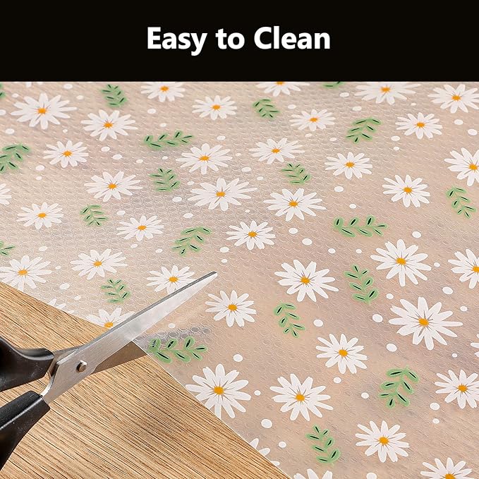 INNOLITES Shelf Liner – Cabinet & Drawer Liner Non-Adhesive – Waterproof Oil-Proof – Durable EVA with Floral for Kitchen Cabinets Refrigerator – BPA-Free, Easy to Cut 23.6" x 236"