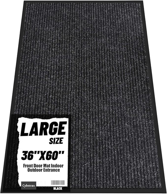 Front Door Mat Indoor Outdoor Entrance, 36" x 60" Dirt Resistant and Absorbent Door Mat, TPR Backing Non-Slip Doormats, Easy to Clean, Low Profile Welcome Floor Mat for Outside Entry