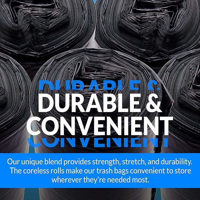 Reli. 16-25 Gallon Trash Bags | 500 Bags | Black | Home, Kitchen | Strong | Garbage