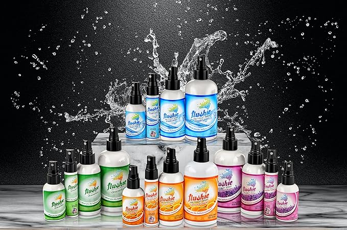 Flushie Pre-Toilet Spray Travel Size Toiletries Bathroom Spray for Toilet Deodorizer Traveling Essentials - Poop Odor Eliminator (Linen, 1oz 3pack)