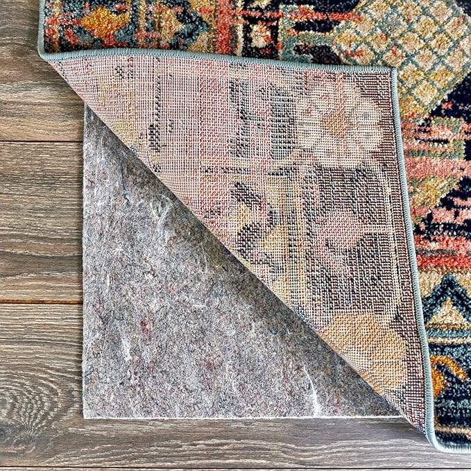 RUGPADUSA - Dual Surface - 4' Square - 1/8" Thick - Felt + Rubber - Non-Slip Backing Rug Pad - Adds Low-Profile Comfort and Protection