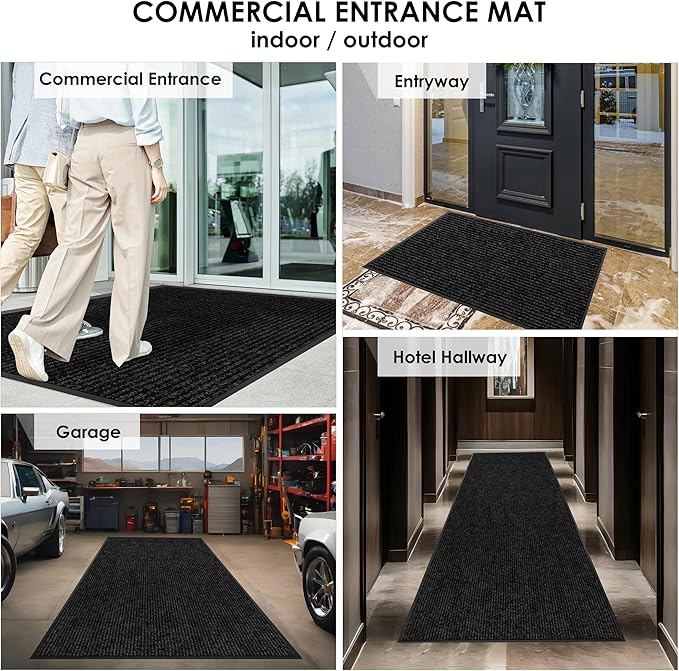 3′ x 48′ Front Door Mat Indoor Outdoor Entrance, Commercial Floor Mat Heavy Duty Dirt Trapper Entryway Doormat, Custom Size Non Slip Rubber Backing Welcome mat, Door Mat for High Traffic Area