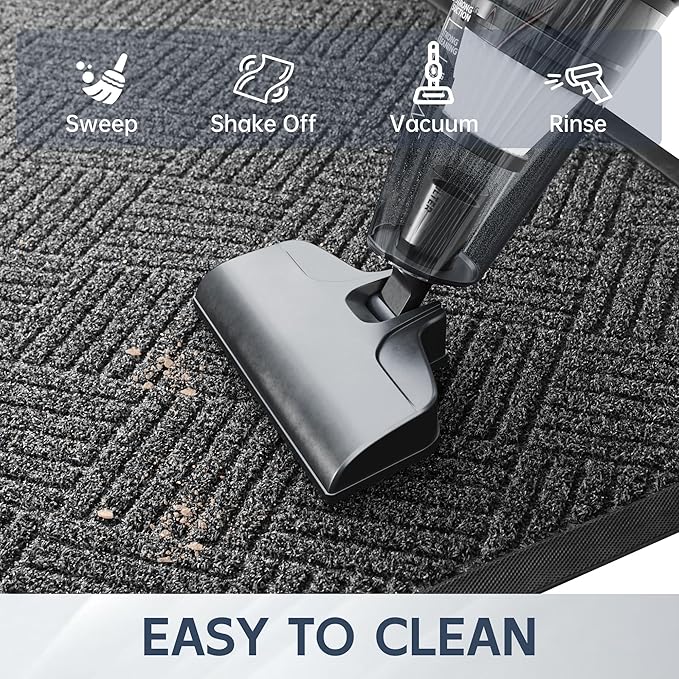 Front Door Mat, 5' x 4' Heavy Duty Indoor Outdoor Doormat, Non-Slip Backing Welcome Mats for Entryway, Low Profile, Commercial Door Mats