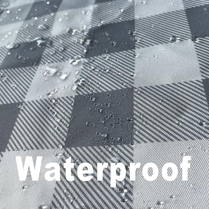 Classic Gingham Plaid Tablecloth Fabric - Rectangular 58x102 Inch Water Resistant Checked Table Cloth for Indoor/Outdoor Use - Table Cover for Kitchen, Picnics, Gardens, and Parties
