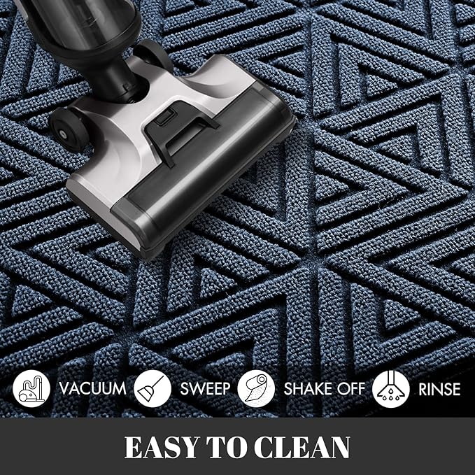 Yimobra Extra Large Door Mat 60x32, All-Weather Waterproof Non-Slip Welcome Matt Outdoor, Heavy Duty Non Slip Doormat for Entryway for Patio and Garage Indoor, Easy Clean, Blue